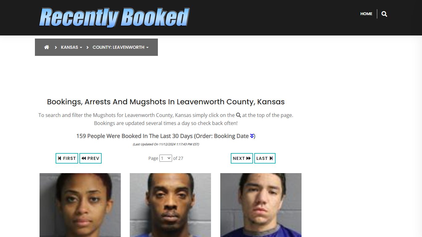 Bookings, Arrests and Mugshots in Leavenworth County, Kansas