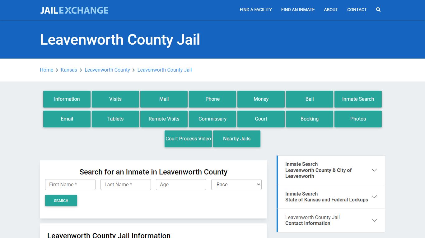 Leavenworth County Jail Roster Lookup, KS, Inmate Search