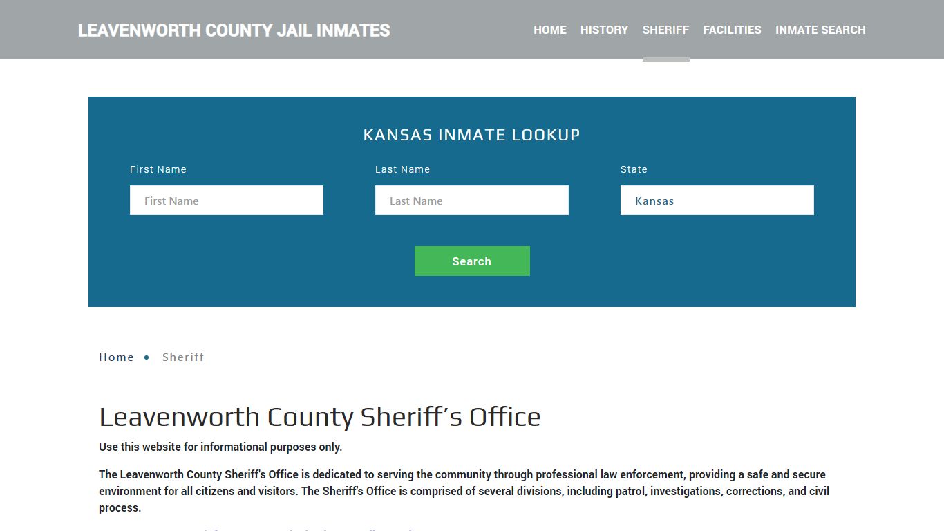 Leavenworth County Sheriff, KS Arrest Warrant Lookup